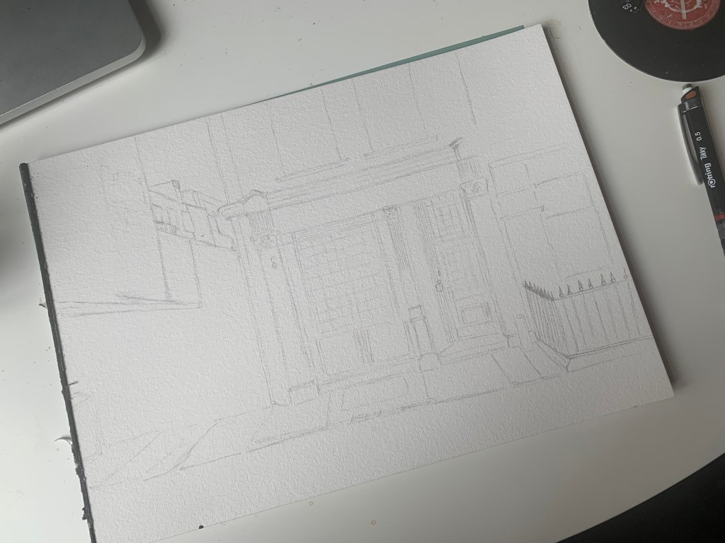 how to draw a london pub