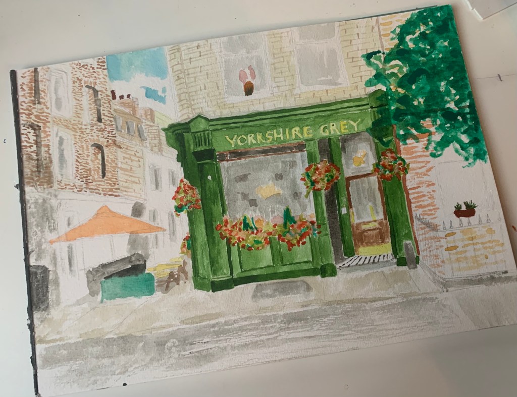 watercolour pub painting